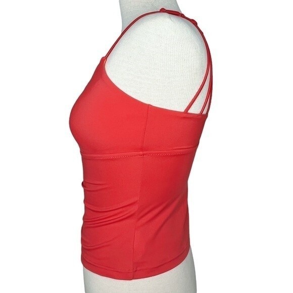 PrAna Merrow Tankini Top sz XS * strappy back coral orange light padding swim - Picture 4 of 8